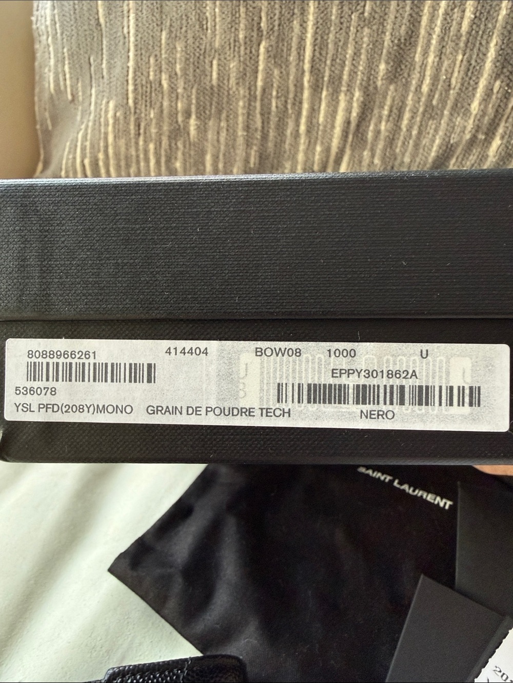 EUC, Saint Laurent YSL Monogram Envelope Wallet – Black Grain Ret. $585 - Picture 4 of 12